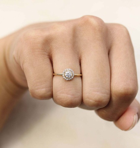 Diamant solitär goldring - solitär,