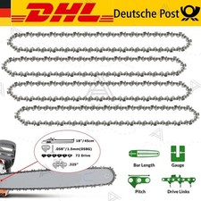 4 x Sägekette 18" 45cm 0,325 (1,5mm) 72 TG Glieder für Motorsäge Kettensäge DHL