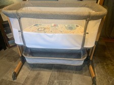 Beistellbett 3 in 1 Babybett Babywiege für Neugeborene Schaukelbettchen Rädern