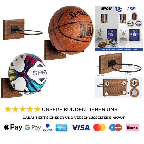 Ballhalter wandmontage holz - ballhalter,