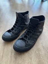 CONVERSE CHUCK TAYLOR ALL STAR BASIC LEATHER LEDER SCHWARZ high US12 UK12 EU46,5