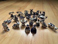 delft blue Deko figur Antique Vintage Handarbeit  Porzellan Keramiken blau