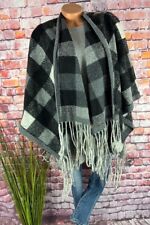 Poncho Cape Überwurf Karo