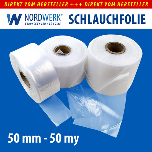 Ldpe schlauchfolie 50mm - schlauchfolie, 0,05
