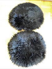 2 Sitzpads, Lammfell,D- 34cm,Schwarz