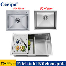 Edelstahl Einbauspüle Küchenspüle Spülbecken mit Ablaufgarnitur Sifon Spüle