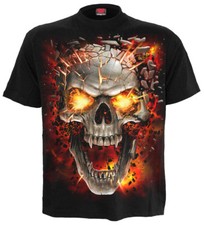 Spiral Direct SKULL BLAST KINDER T-Shirt/Rock/Metal/Musik/Feuer/Unisex/Jungen/Top/T-Shirt