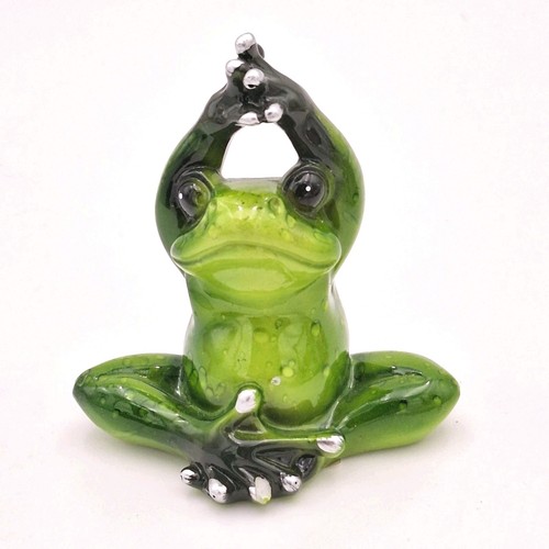 Frosch grün yoga deko figur - yoga,