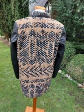 Original Zara bershka Cape Jacke Übergang mit genuine Ärmel Leder