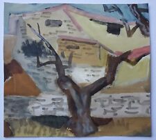 Gemälde Aquarell Tusche Landschaft Haus Baum Gerda Henning Nachlass