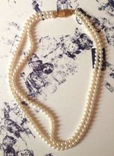 vintage hippie cream Perlenkette vanilia elegant boho Kette neu