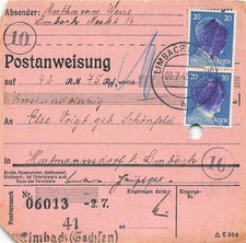 897177) SBZ Postanweisung mit