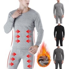 Herren Thermo Unterwäsche Set Thermowäsche Lange Unterhose Unterhemd Winter Warm