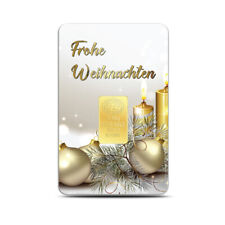 FROHE WEIHNACHTEN 0,10g Goldbarren 0,1 Gramm Gold Barren Geschenkbarren Geschenk