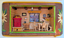 Alte Handarbeit: Diorama Wandkasten Schaukasten Wohnstube Wohnzimmer