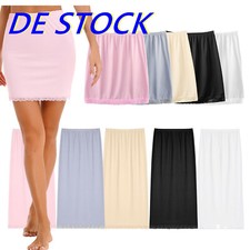 DE Damen Halbrock Basic Unterrock Kurze Länge Antistatisch Petticoat Unterkleid