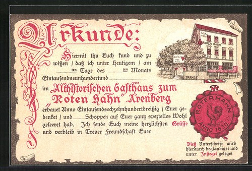 Künstler arenberg - künstler-ak,