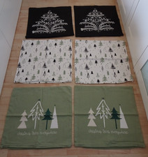 6x Weihnachtliche Kissenhülle,Kissenbezug, Dekokissen, 50x50cm