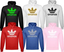 Hoodie Fun Trio Ananas Kaputzenpulli Spass Pulli Sweat Sport Shirt Witzig