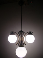 Lampe Jugendstil Art Deco Messinglampe Kugellampe Deckenlampe um 1920