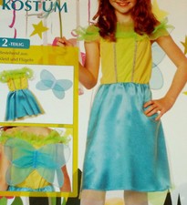 2tlg.Mädchen FEEN Kostüm niedliche Fee Kleid+Flügel Gr.S Fasching Karneval NEU