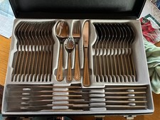 Besteckkoffer Olympia 12 Personen  unbenutzt hartvergoldet 80 Teile