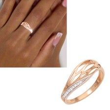 Diamantring 585 echt Gold Rosegold filigran 14 Karat Diamanten Gr. 50-60 neu