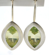 925 Sterlingsilber grosse Ohrhänger mit 2 grünen Spinell Steinen 1 Paar