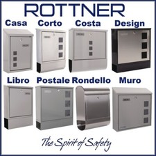 ROTTNER Briefkästen Auswahl: VA Edelstahl Wandmontage Zeitungsrolle Postrolle
