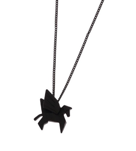 Schwarze origami pegasus - schwarze,