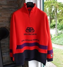 BALENCIAGA SWEATER S pulli pullover red oversize oversized logo l xl bb logo