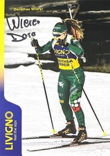 Autogramm Dorothea WIERER Biathlon Italien Gesamtweltcup Olympiabronze GRÜN xyz