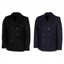 US Pea Coat Knöpfe Herren Woll Mantel Jacke Marine Army Kurzmantel Navy schwarz