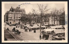 AK Rennes, Place de Bretagne und Quai Dugay-Trouin mit Markt und Kutschen 