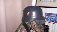 Stahlhelm aus met.Gr 56