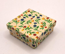 alte Pappschachtel Etui für Schmuck Schachtel Box Pappe DDR Blumenmuster 1049