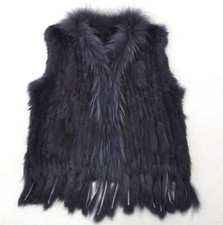 A1646 PELZWESTE ECHTE KANINCHEN FELL WESTE PELZ KANINCHENFELL LAPIN FUR VEST