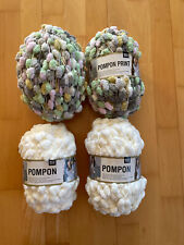 4x Pompon Print Wolle Stricken, Rico Design, 4x 200 g