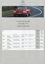 Mercedes-Benz R 129 280 SL, 320 SL, 500 SL, 600 SL - Preisliste 2000