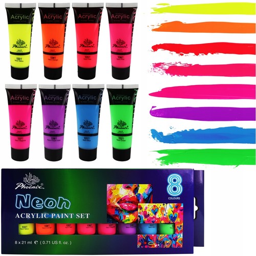 Neon acrylfarben set 8x21ml - neon,