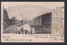 Ansichtskarte Barmen Werther Bollwerk Wupper Fluss Laternen NRW ab Witten nach