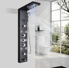 Hevenaov Duschsäule Hydromassage, LED, Duschpaneel für Badezimmer