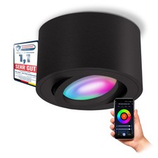 CELI-1BM Aufbau LED Spot schwarz flach schwenkbar inkl. WiFi RGB dimmbar 5W 230V