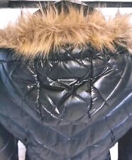 Winter Jacke, S/M 36 38, abnehmbare Fellkapuze, Stepp, schwarz glänzend * Top 1A