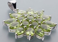 Schmuck Anhänger Silber 925 rhodiniert Peridot ca.13,34ct Ä4998