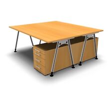 Doppelarbeitsplatz A18 Schreibtisch Rollcontainer Bürotisch Doppelschreibtisch