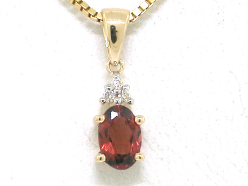 Granat anhänger 585 gelbgold - anhänger,