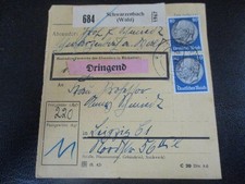 #1154 Paketkarte  aus SCHWARZENBACH (Wald) nach Leipzig