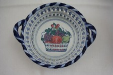 Porzellan Schale Amsel Hamburg Durchbruchschale Blau Weiß D 17cm 