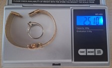 Gold 585 / Uhr Gelbgold + Ring Weißgold (mit Stein), Gesamtgewicht 25,1 Gramm